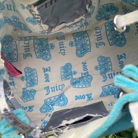 SOLD ELSEWHERE RARE JUICY COUTURE Bag TRUST FUND in blue terrycloth 😻wallet SET - Picture 11 of 14